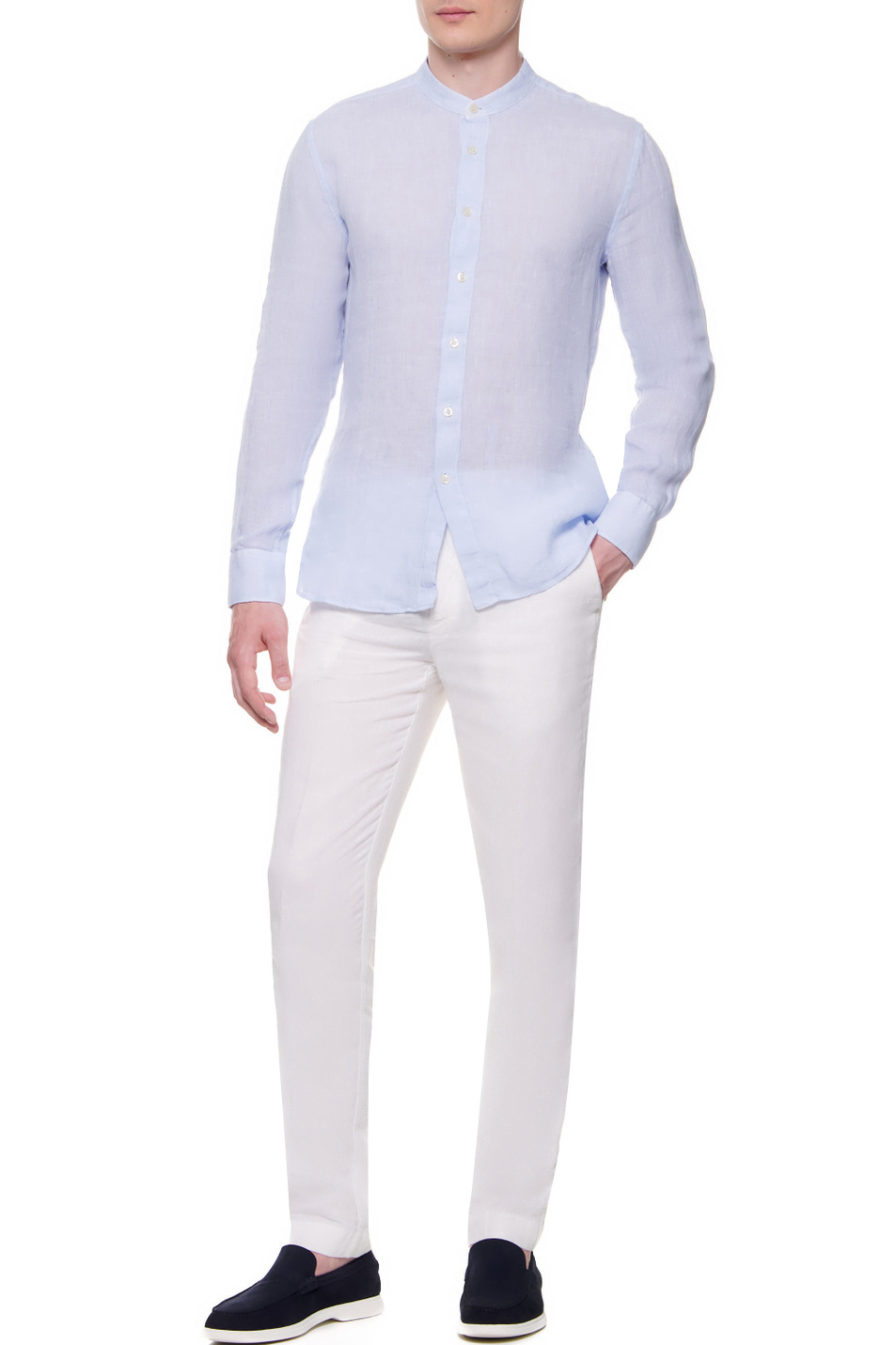 Мужской 120% Lino Рубашка из чистого льна (цвет ), артикул V0M11590000115S00 | Фото 2