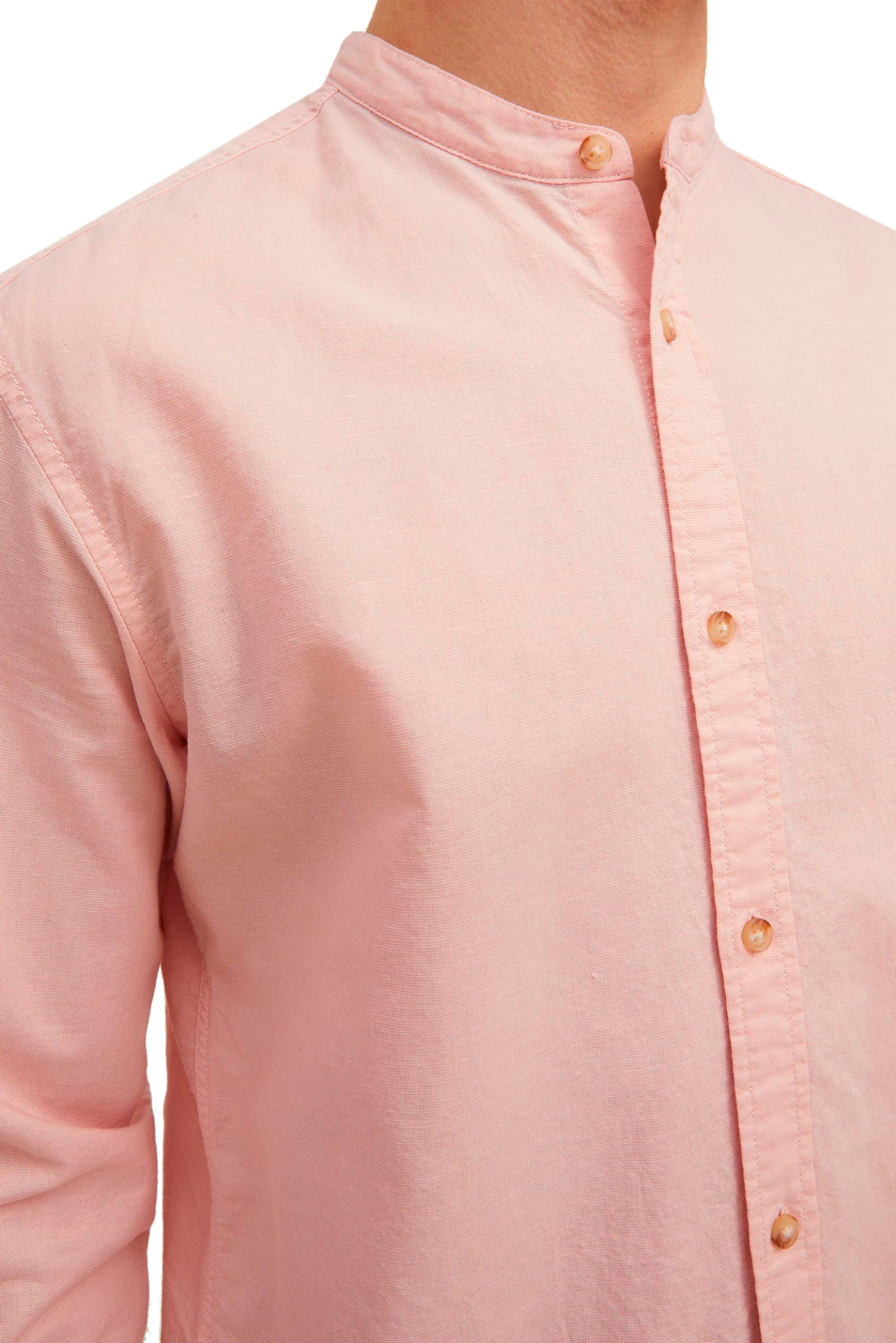 Jack & Jones Рубашка из хлопка и льна с воротником мао (цвет ), артикул 12196820 | Фото 5