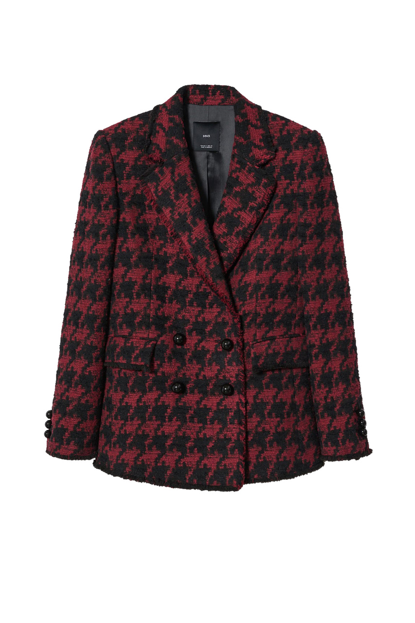 Пиджак KAT с узором "гусиная лапка"|Основной цвет:Бордовый|Артикул:37036317 | Фото 1