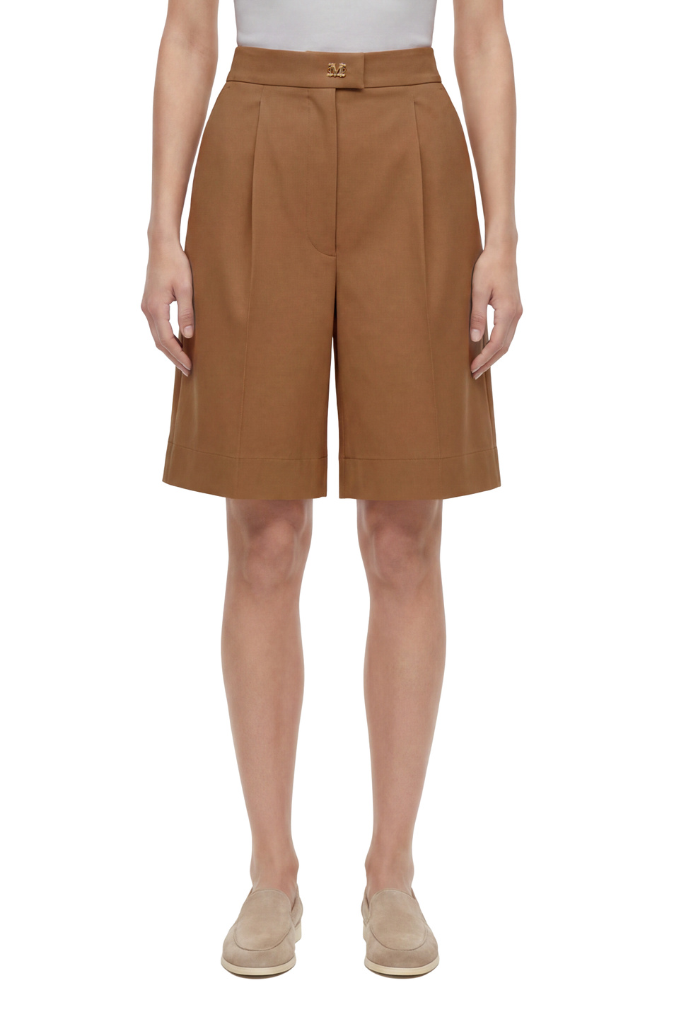 Шорты-бермуды MEDEOLA|Основной цвет:Коричневый Женский Max Mara Шорты-бермуды MEDEOLA (цвет ), артикул 2616141029 | Фото 4