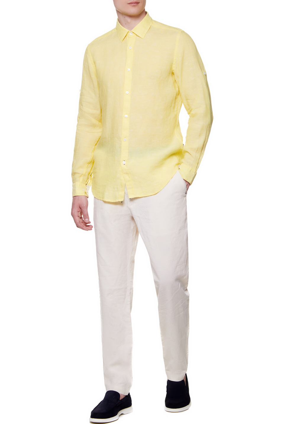 BOSS Рубашка прямого кроя из льняной ткани шамбре (цвет ), артикул 50468341 | Фото 2