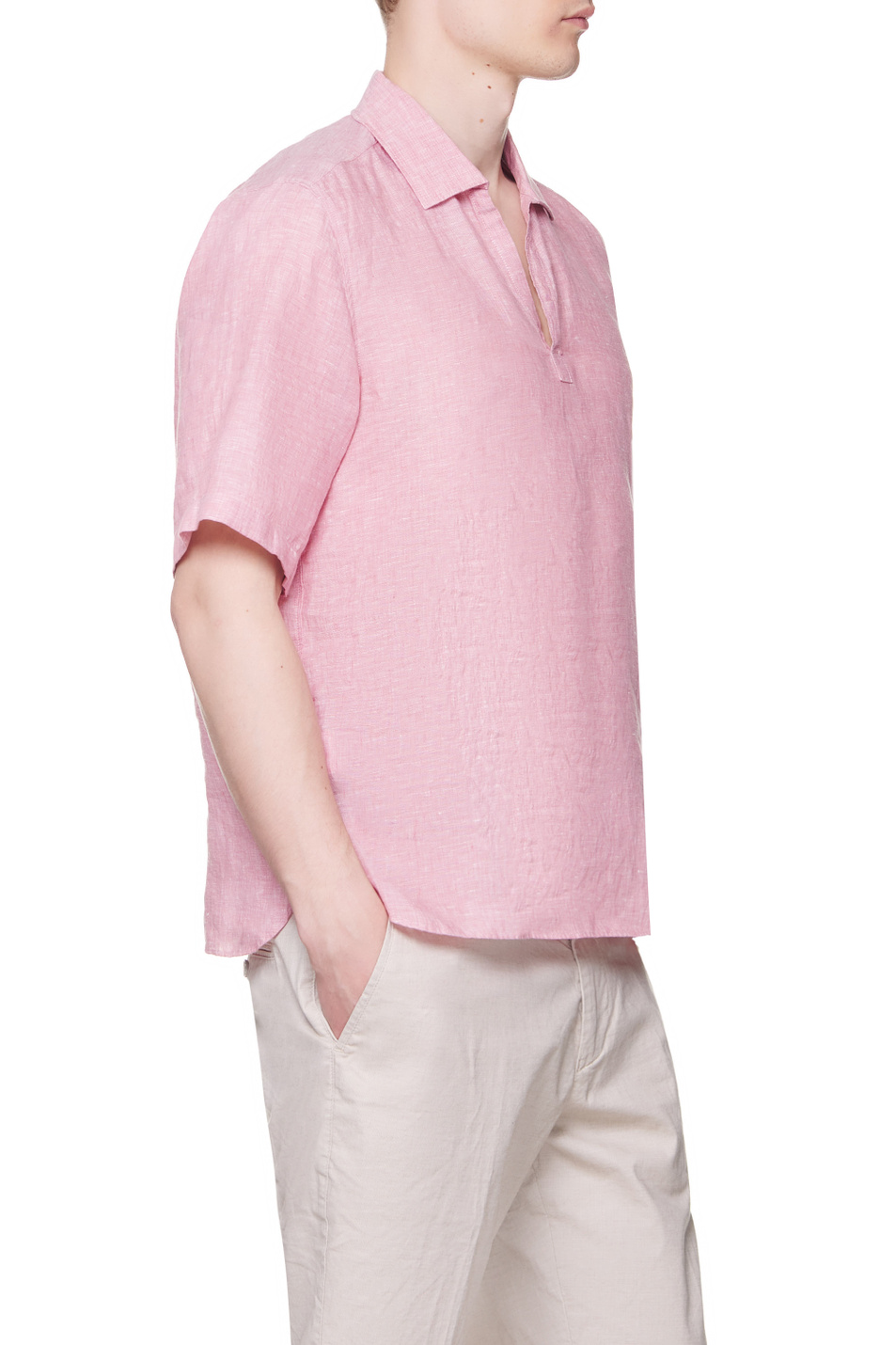 Мужской BOSS Льняная однотонная рубашка (цвет ), артикул 50468342 | Фото 3