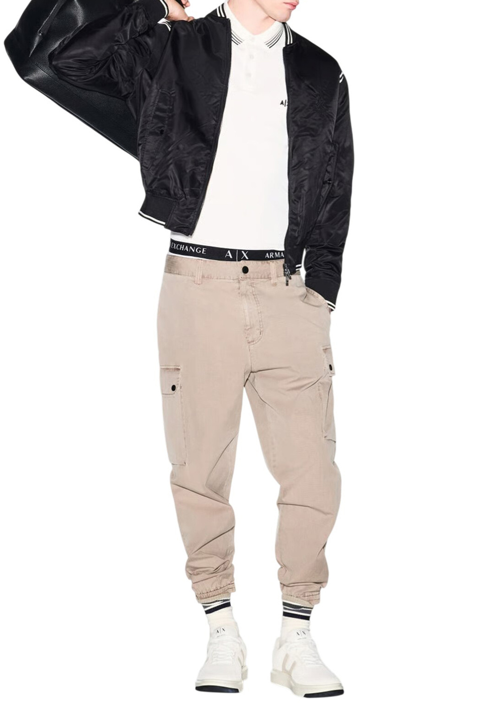 Мужской Armani Exchange Поло из хлопка с принтом (цвет ), артикул XM002326-AF13026 | Фото 3