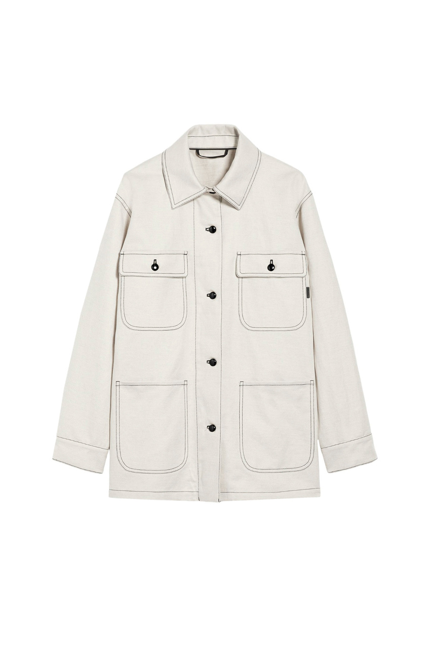 Куртка DARDANO из хлопка и льна|Основной цвет:Белый|Артикул:2411041082 | Фото 1