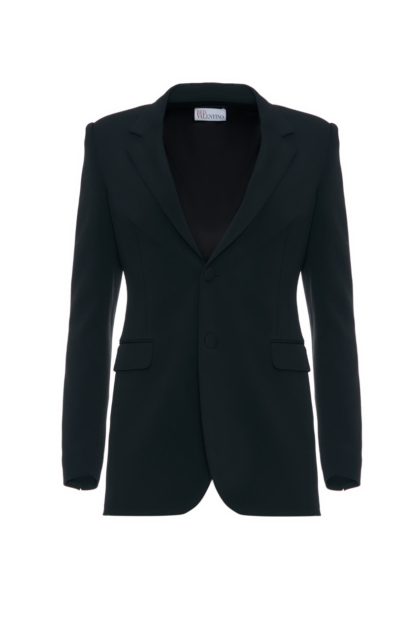 Однотонный пиджак стандартного кроя|Основной цвет:Черный|Артикул:1R3CE00E2EU | Фото 1