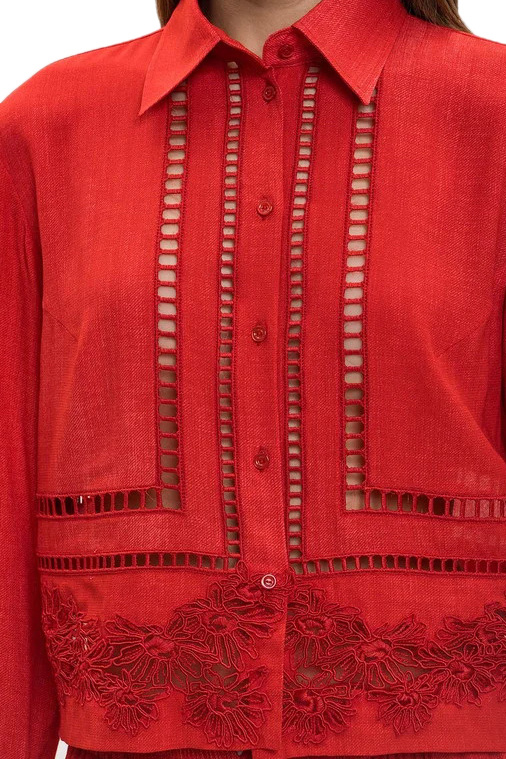 Женский ERMANNO SCERVINO Блузка с кружевом (цвет ), артикул D482K338APEMY | Фото 6