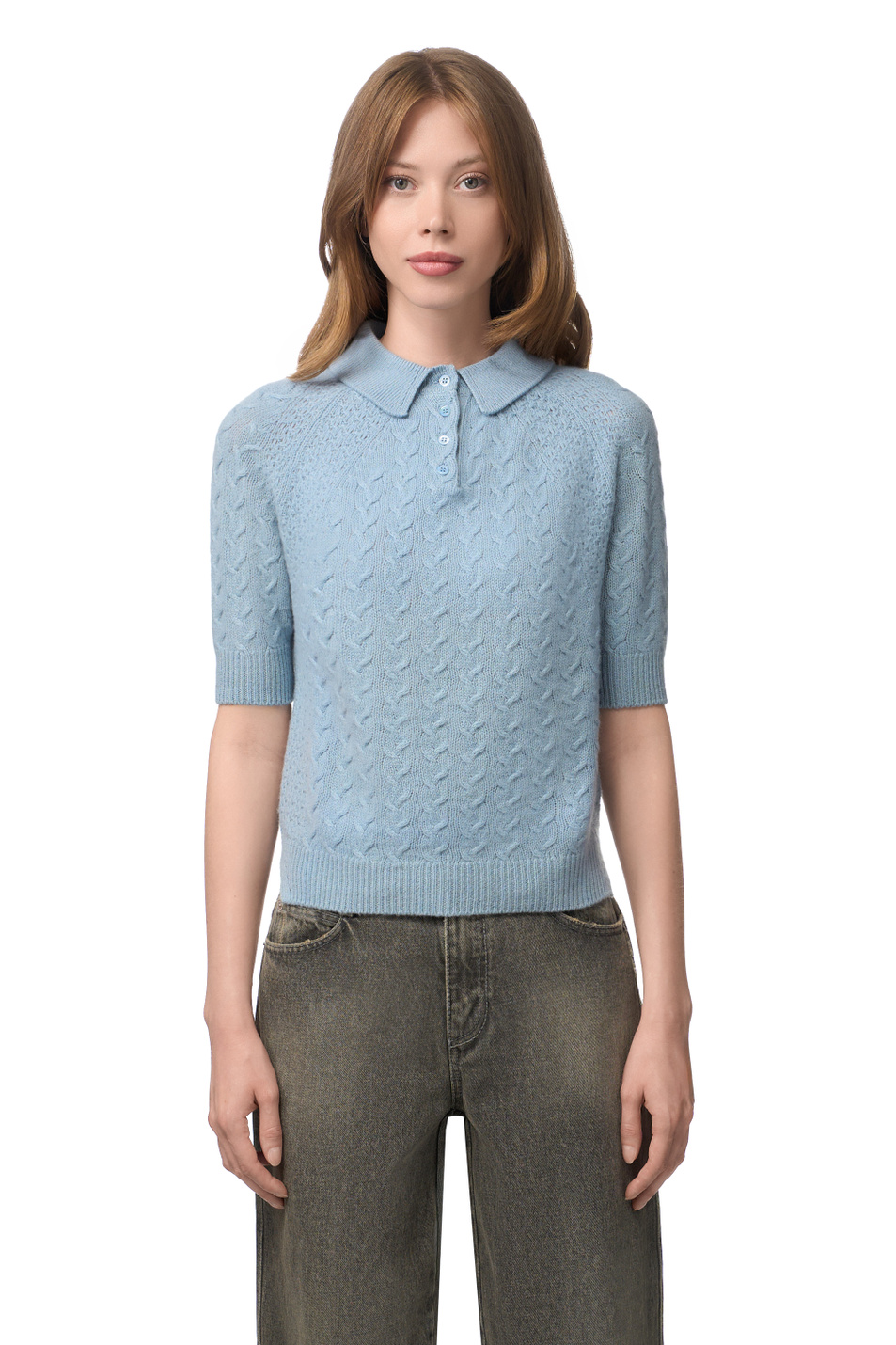 Женский Ermanno Scervino Джемпер-поло из кашемира (цвет ), артикул D495L324KFX | Фото 4