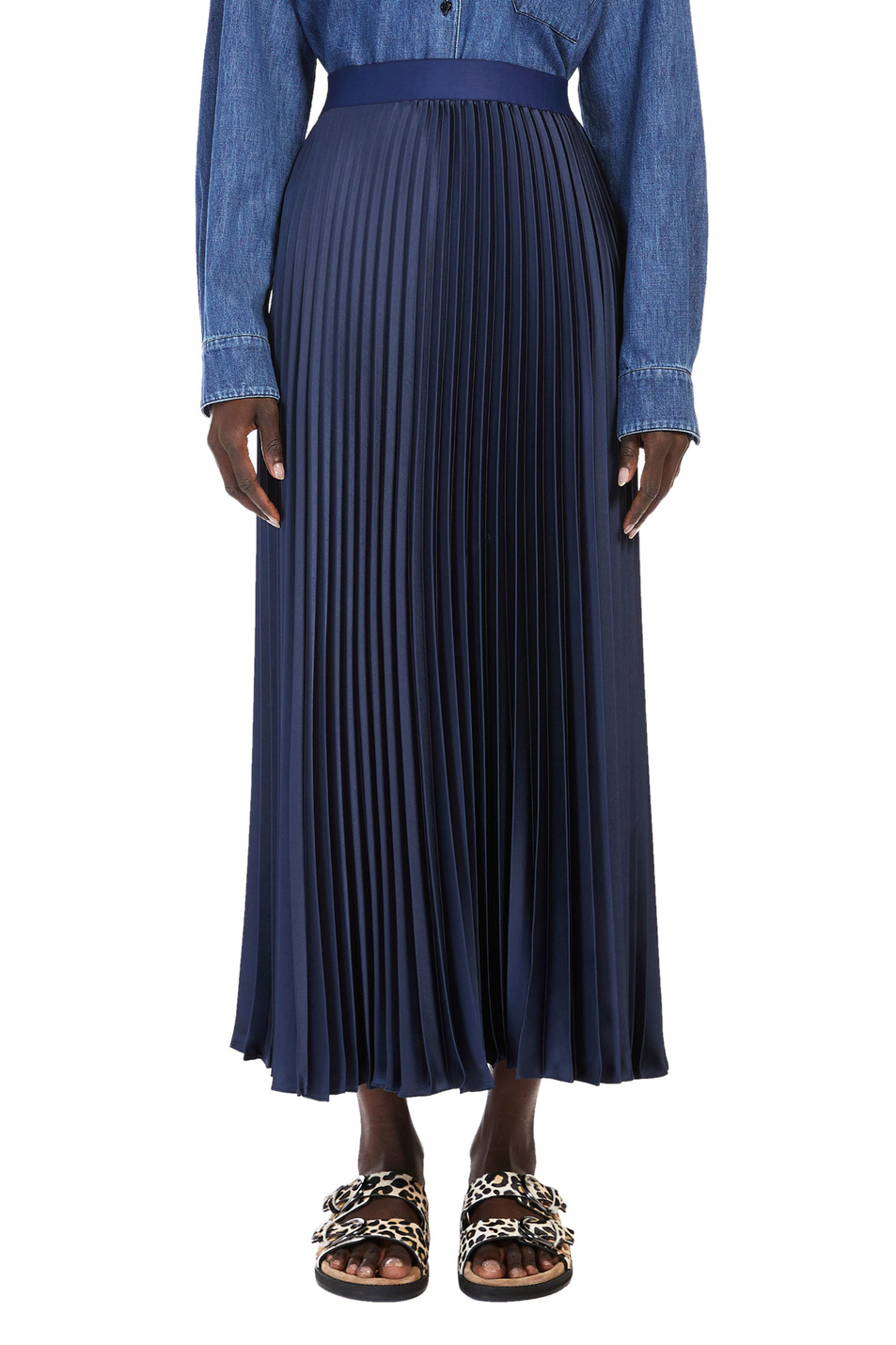 Weekend Max Mara Атласная юбка GAVINO со складками (цвет ), артикул 51060129 | Фото 3