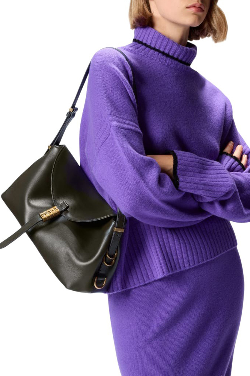 Сумка-багет из натуральной кожи|Основной цвет:Хаки Женский Pinko Сумка-багет из натуральной кожи (цвет ), артикул 105049A1ZX | Фото 5