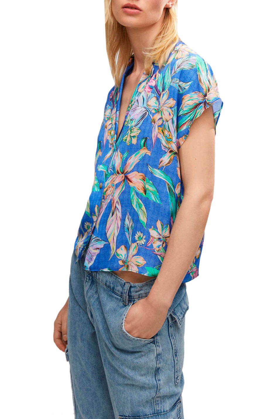 Женский Mango Блузка ANNIE с короткими рукавами и принтом (цвет ), артикул 47039040 | Фото 3
