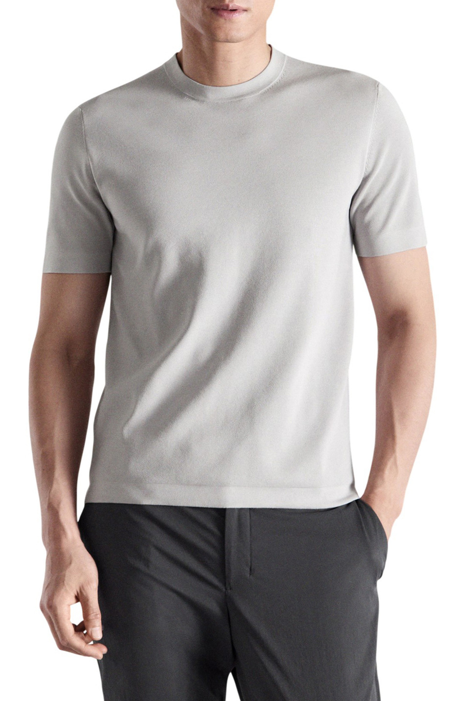 Мужской Mango Man Футболка MILLER однотонная (цвет ), артикул 27074428 | Фото 3