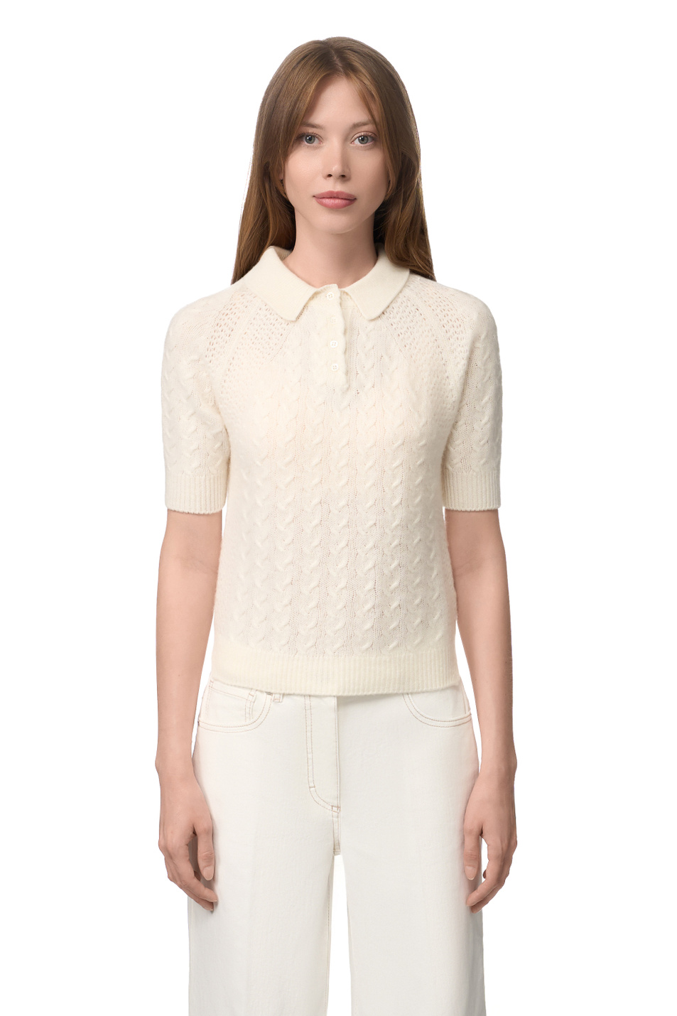 Женский Ermanno Scervino Джемпер-поло из кашемира (цвет ), артикул D495L324KFX | Фото 4
