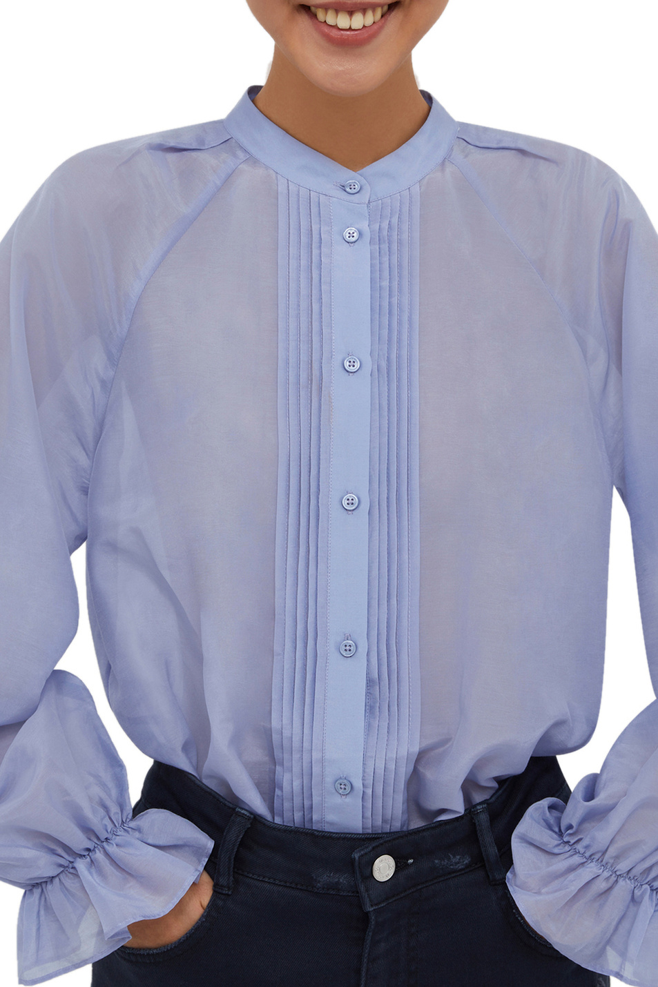 Женский MAX&Co. Блузка REGGIA из хлопка с добавлением шелка (цвет ), артикул 71140422 | Фото 3