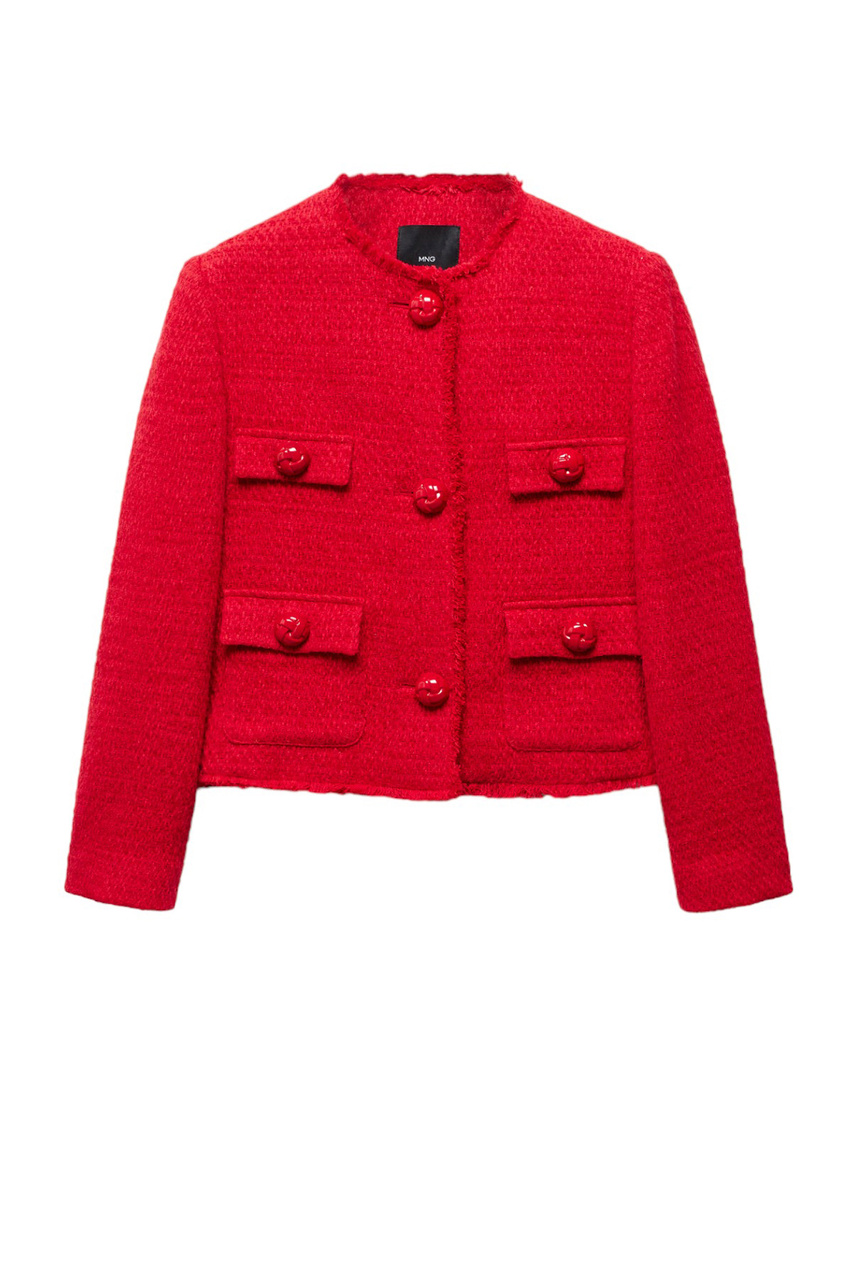 Жакет твидовый WINTOUR с карманами|Основной цвет:Красный|Артикул:57083817 | Фото 1