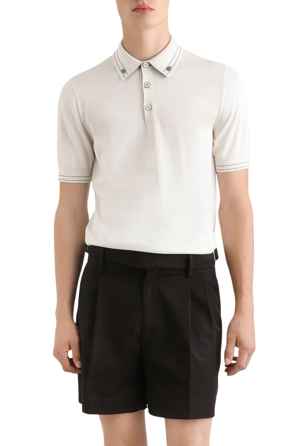 Мужской Dolce & Gabbana Поло из шелка (цвет ), артикул GXZ02T-JBSOI | Фото 3