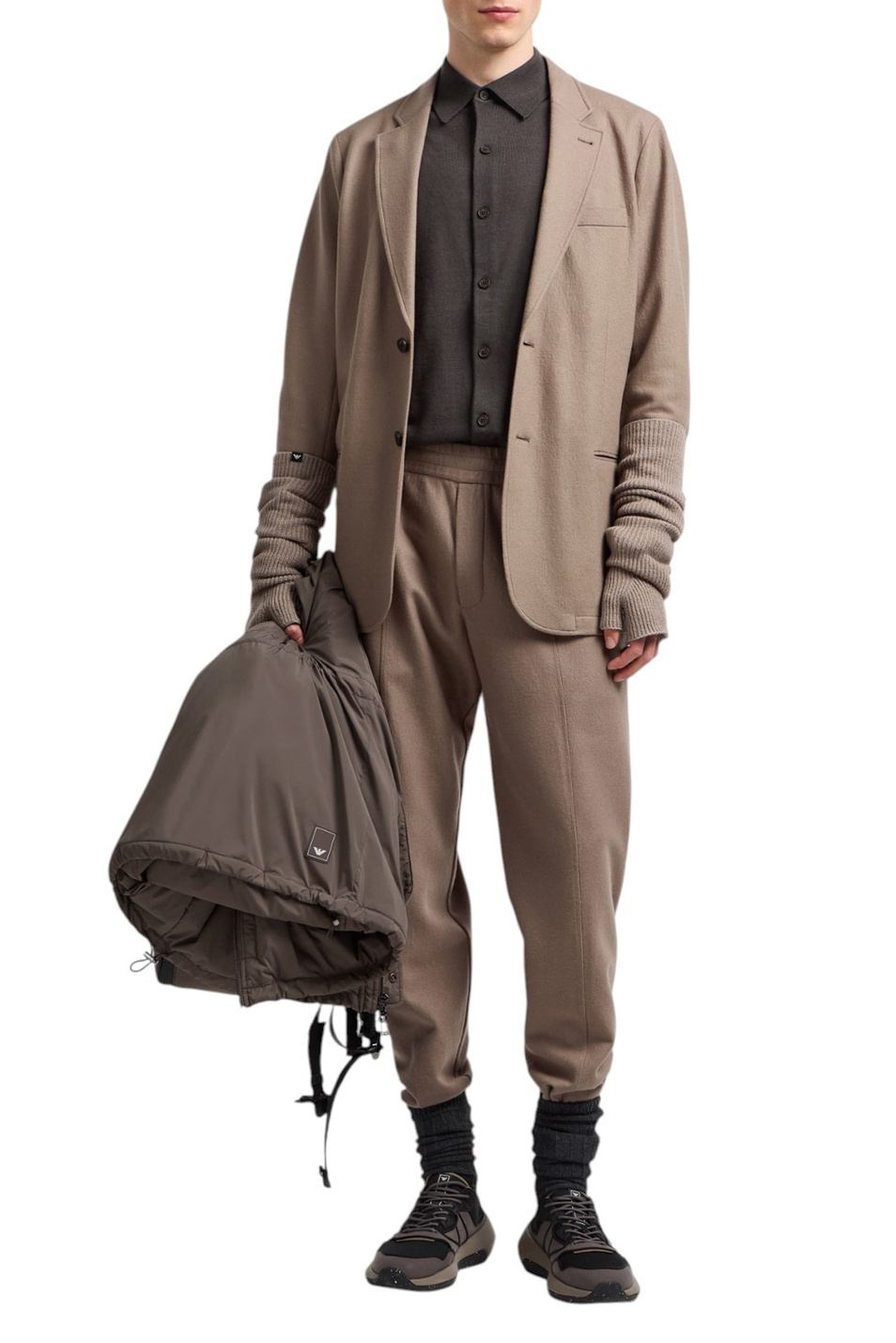 Джемпер поло из шерсти|Основной цвет:Коричневый Мужской Emporio Armani Джемпер поло из шерсти (цвет ), артикул EM001959-AF14114 | Фото 2