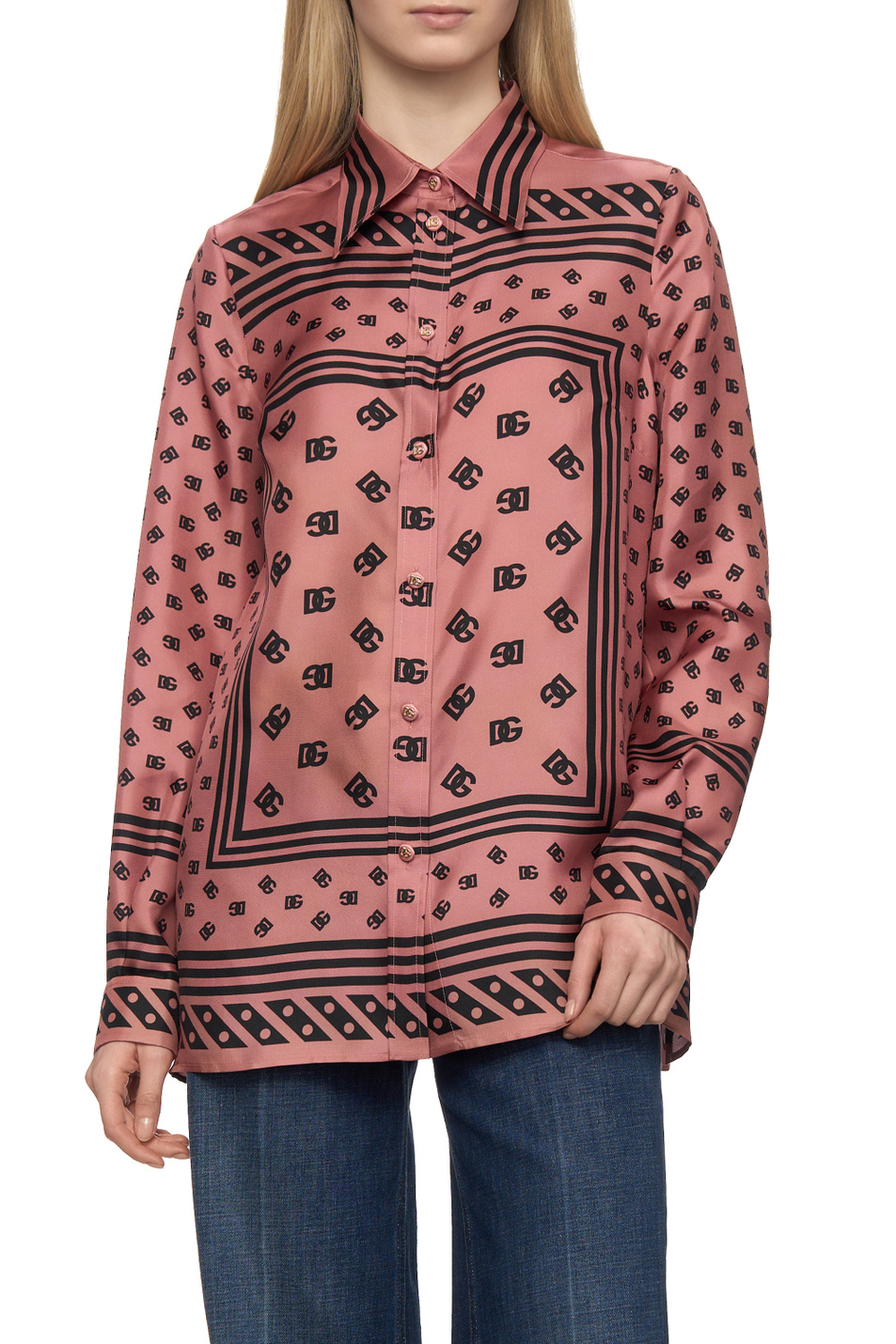 Женский Dolce & Gabbana Рубашка из шелка (цвет ), артикул F5S48T-GDCVJ | Фото 4