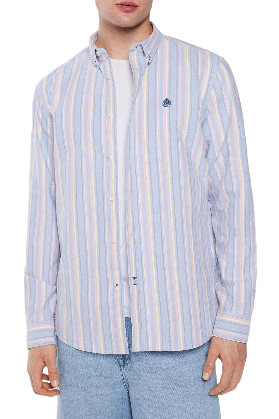 Мужской Springfield Рубашка из натурального хлопка в полоску (цвет ), артикул 0947622 | Фото 3