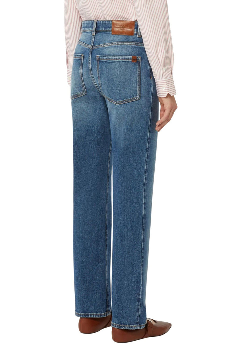 Женский Weekend Max Mara Джинсы ARGENTO из эластичного хлопка (цвет ), артикул 2615181091 | Фото 4