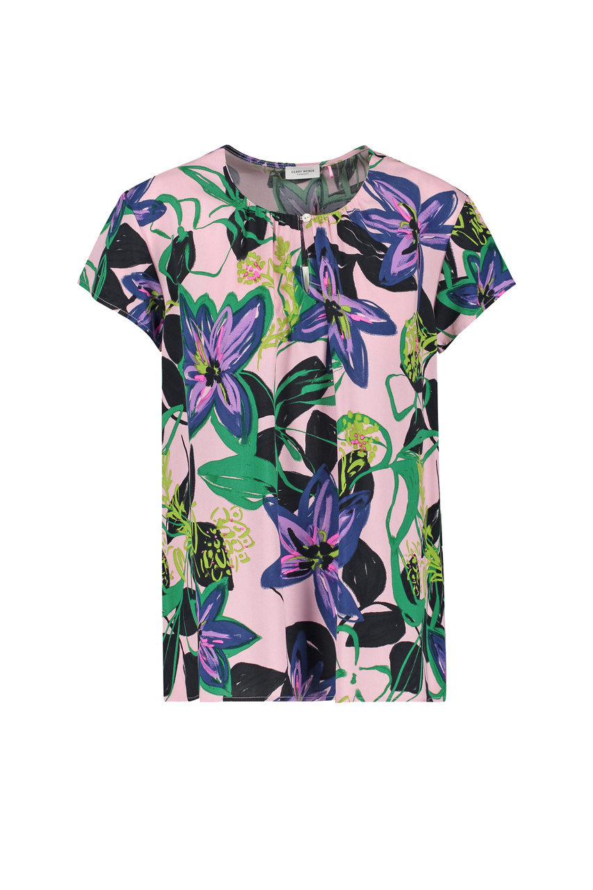 Блузка с принтом|Основной цвет:Разноцветный|Артикул:360019-31408 | Фото 1