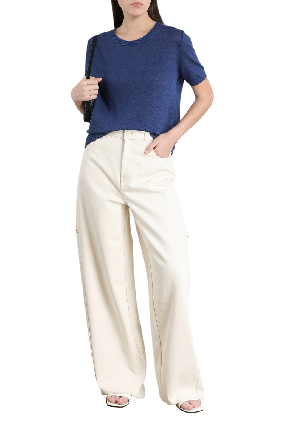 Женский Weekend Max Mara Джемпер PANCONE из льна (цвет ), артикул 2515361032 | Фото 3