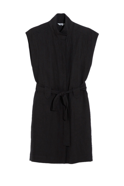 Платье из лиоцелла и льна|Основной цвет:Черный|Артикул:WA2109T4818 | Фото 1