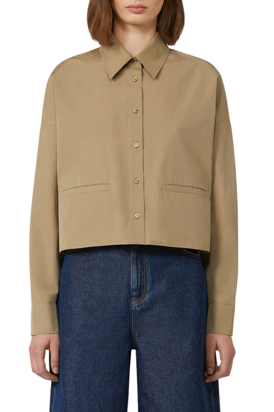 Женский Weekend Max Mara Рубашка SVAGO из хлопка укороченная (цвет ), артикул 2525116031 | Фото 3