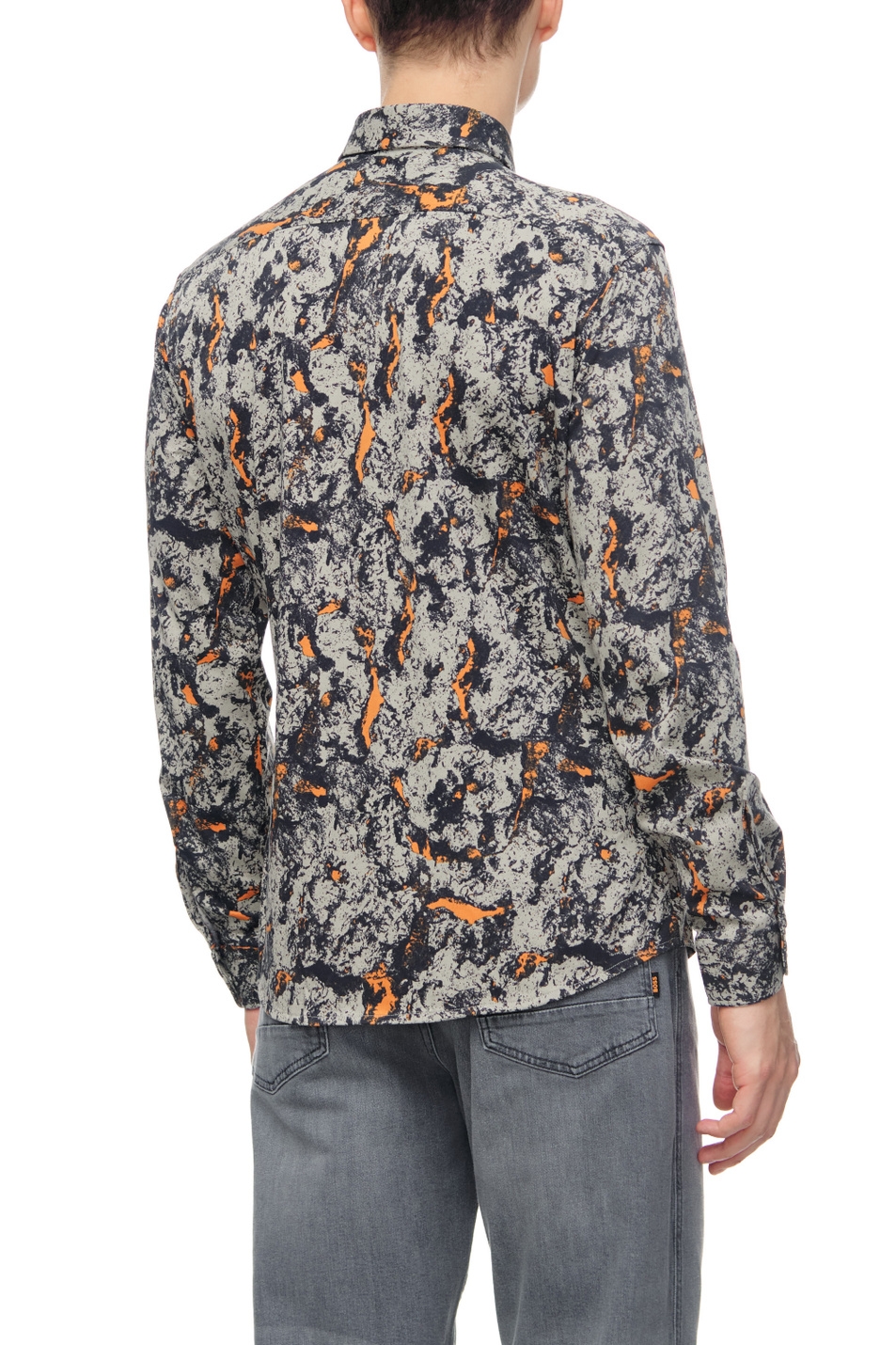 Мужской BOSS Рубашка из смесового хлопка с принтом (цвет ), артикул 50475943 | Фото 4