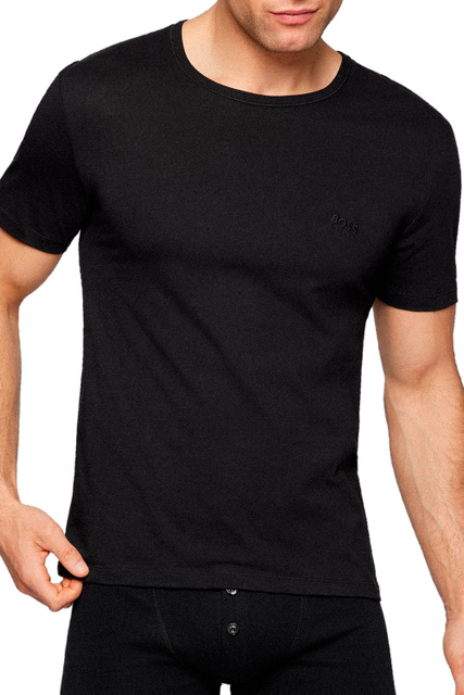 Комплект футболок из натурального хлопка|Основной цвет:Черный|Артикул:50325388 | Фото 2