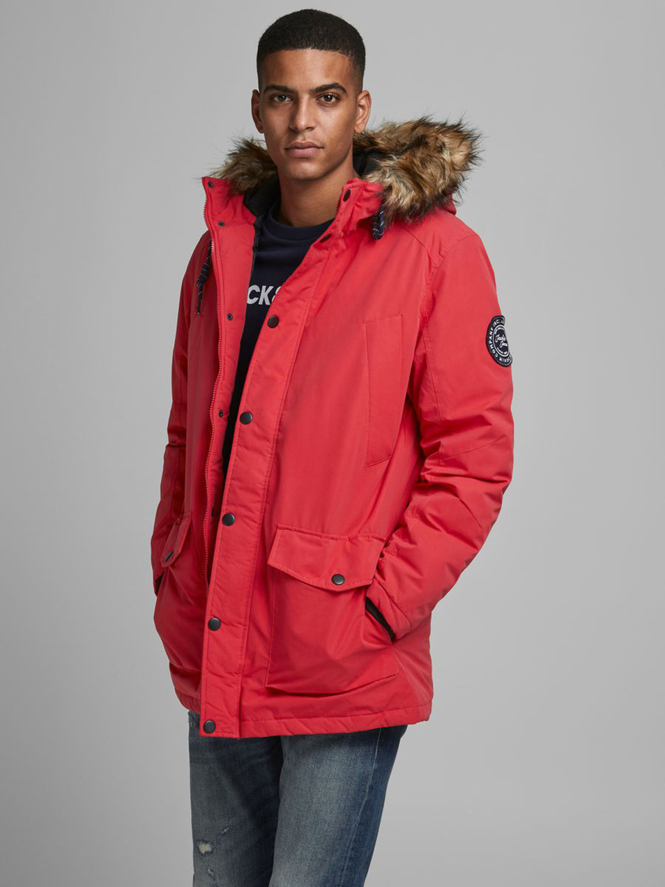 Мужской Jack & Jones Куртка с капюшоном с искусственным мехом (цвет ), артикул 12174383 | Фото 3