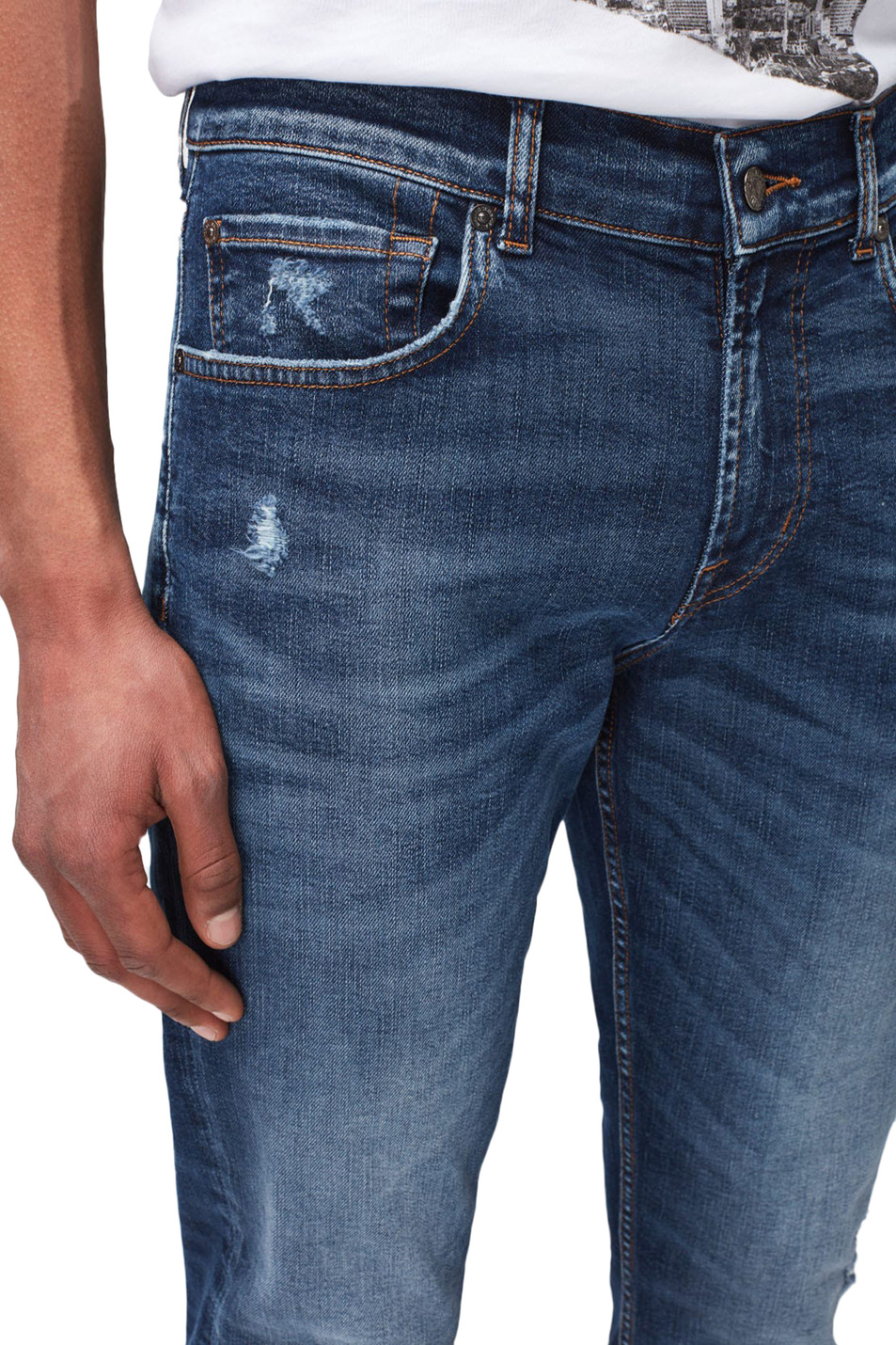 Мужской 7 for all Mankind Джинсы из смесового хлопка (цвет ), артикул JSMXU940TC | Фото 5