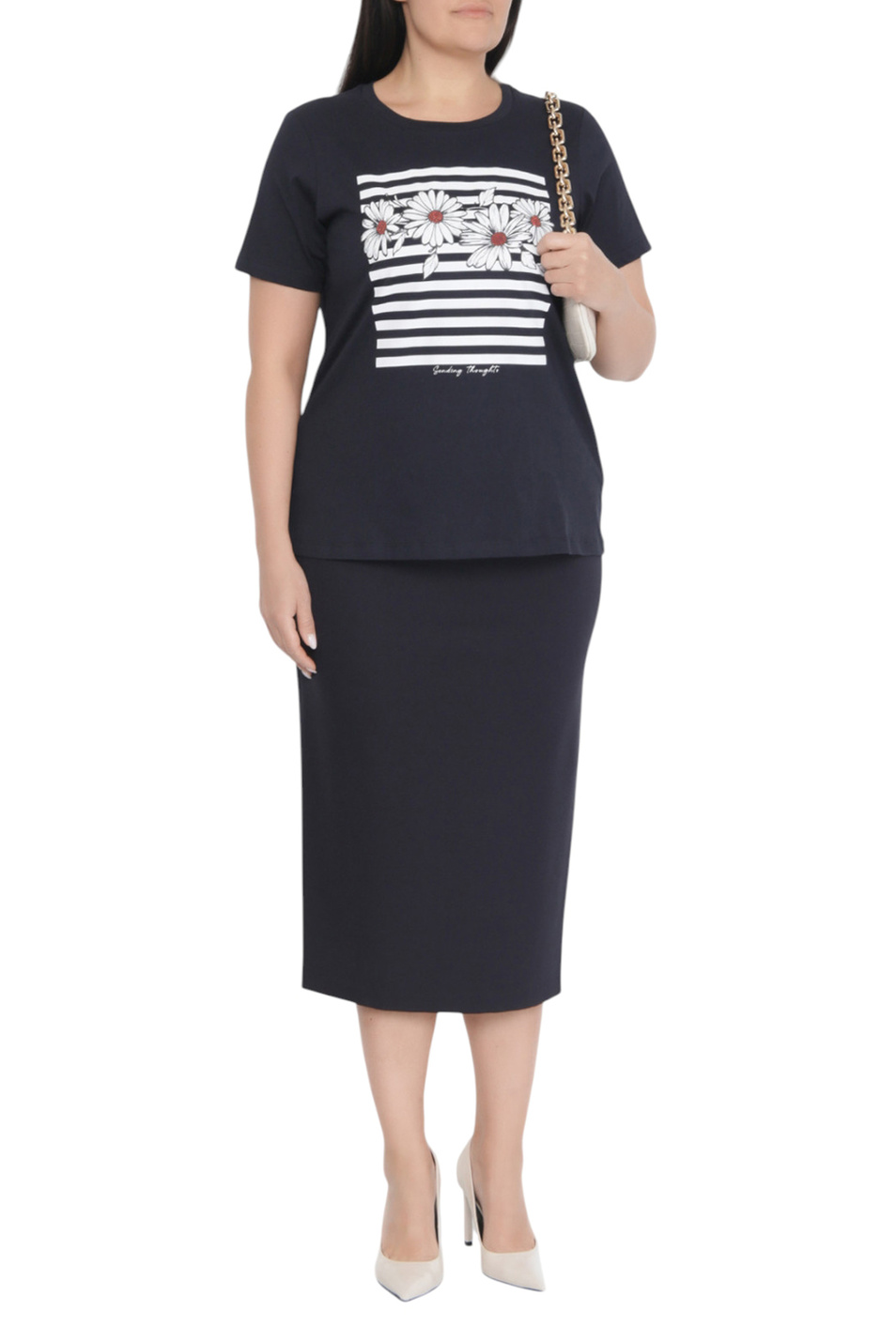 Женский Marina Rinaldi Футболка LEPRE из хлопка (цвет ), артикул 2618971096 | Фото 3