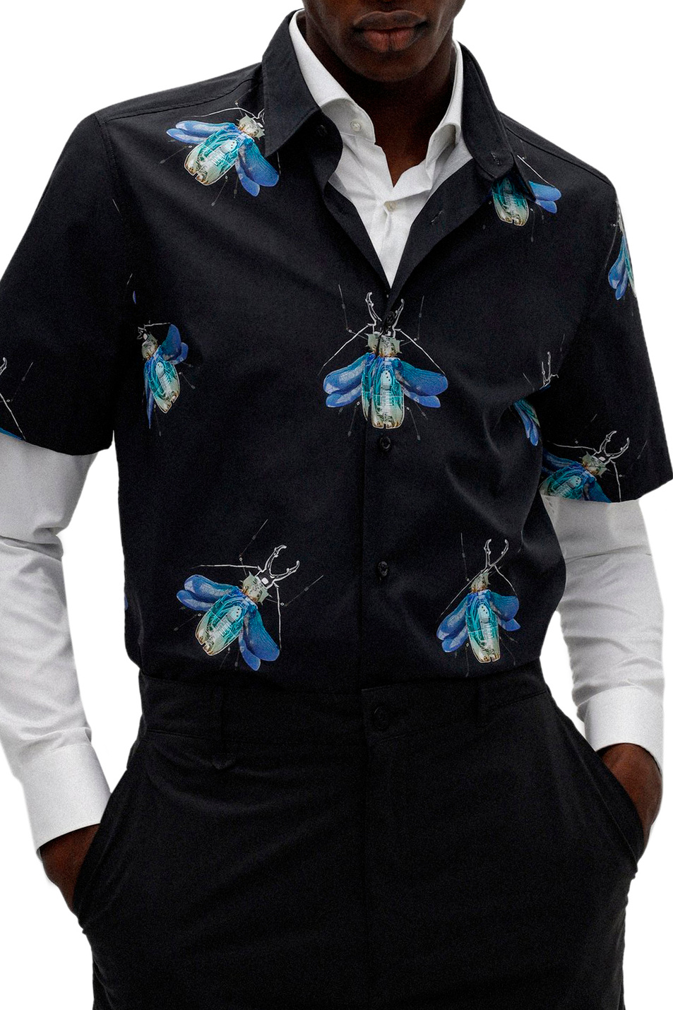 Мужской HUGO Рубашка свободного кроя с принтом (цвет ), артикул 50472476 | Фото 3