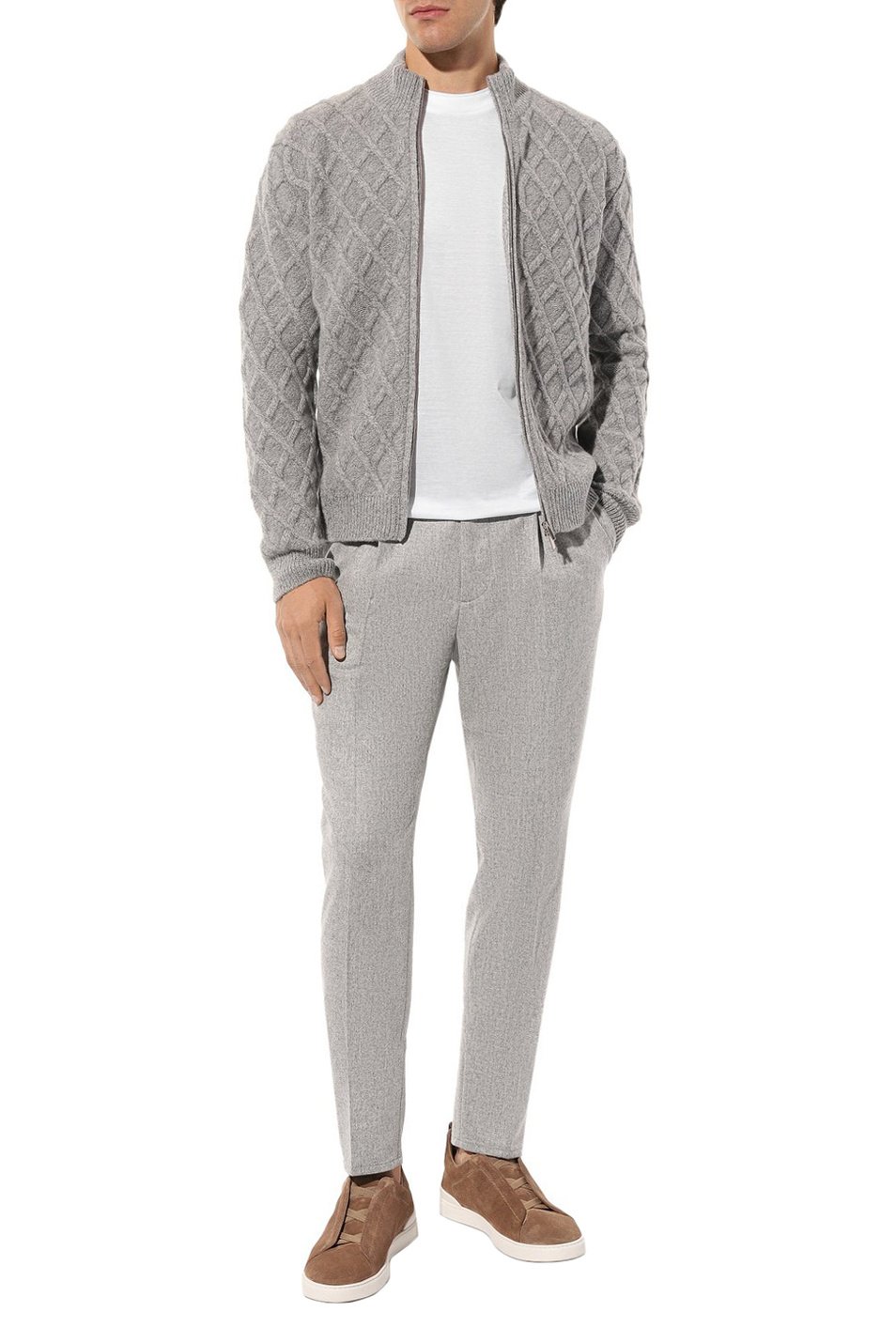 Мужской Brunello Cucinelli Брюки зауженного кроя (цвет ), артикул MZ408E1710 | Фото 3