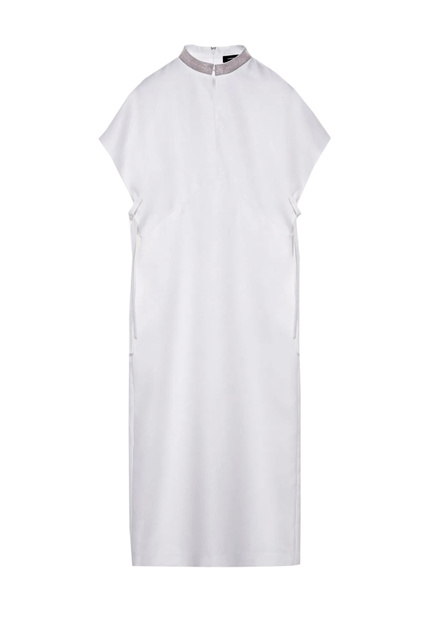 Платье с воротником-стойкой|Основной цвет:Белый|Артикул:ABD273B577I820 | Фото 1