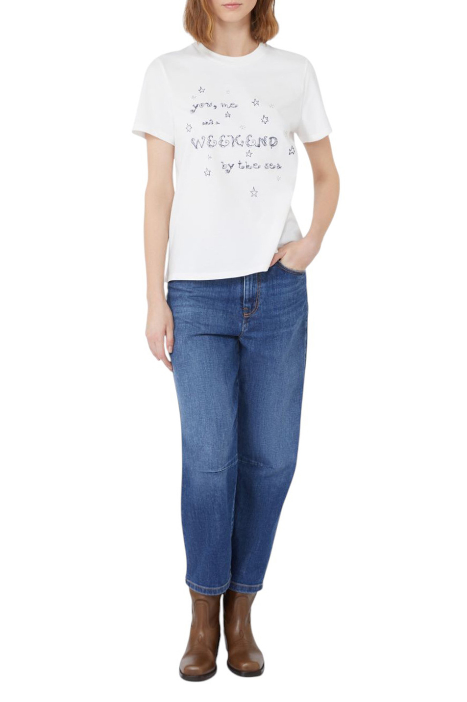 Женский Weekend Max Mara Футболка ARA из хлопка (цвет ), артикул 2525976041 | Фото 2