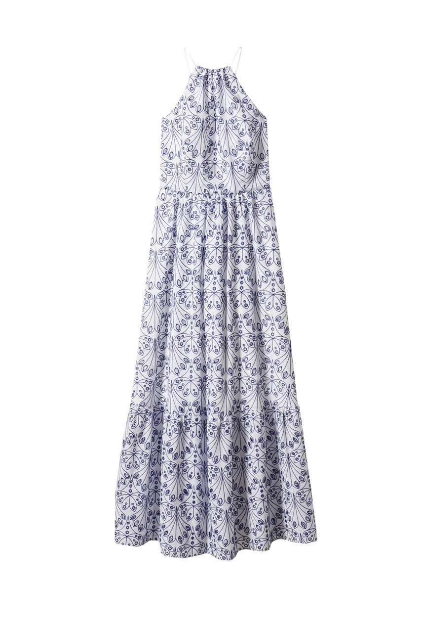 Платье ROSLINDA из натурального хлопка с вышивкой|Основной цвет:Синий|Артикул:57050087 | Фото 1