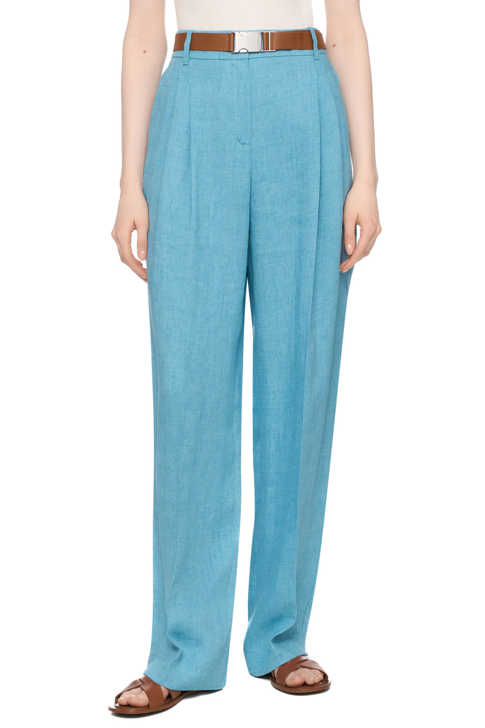 Женский Max Mara Брюки SIAMESE из льна (цвет ), артикул 2516131072 | Фото 4