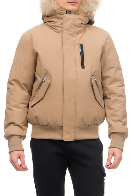 Куртка DIXON-F с пуховым наполнителем и натуральным мехом|Основной цвет:Бежевый|Артикул:P001183 | Фото 1