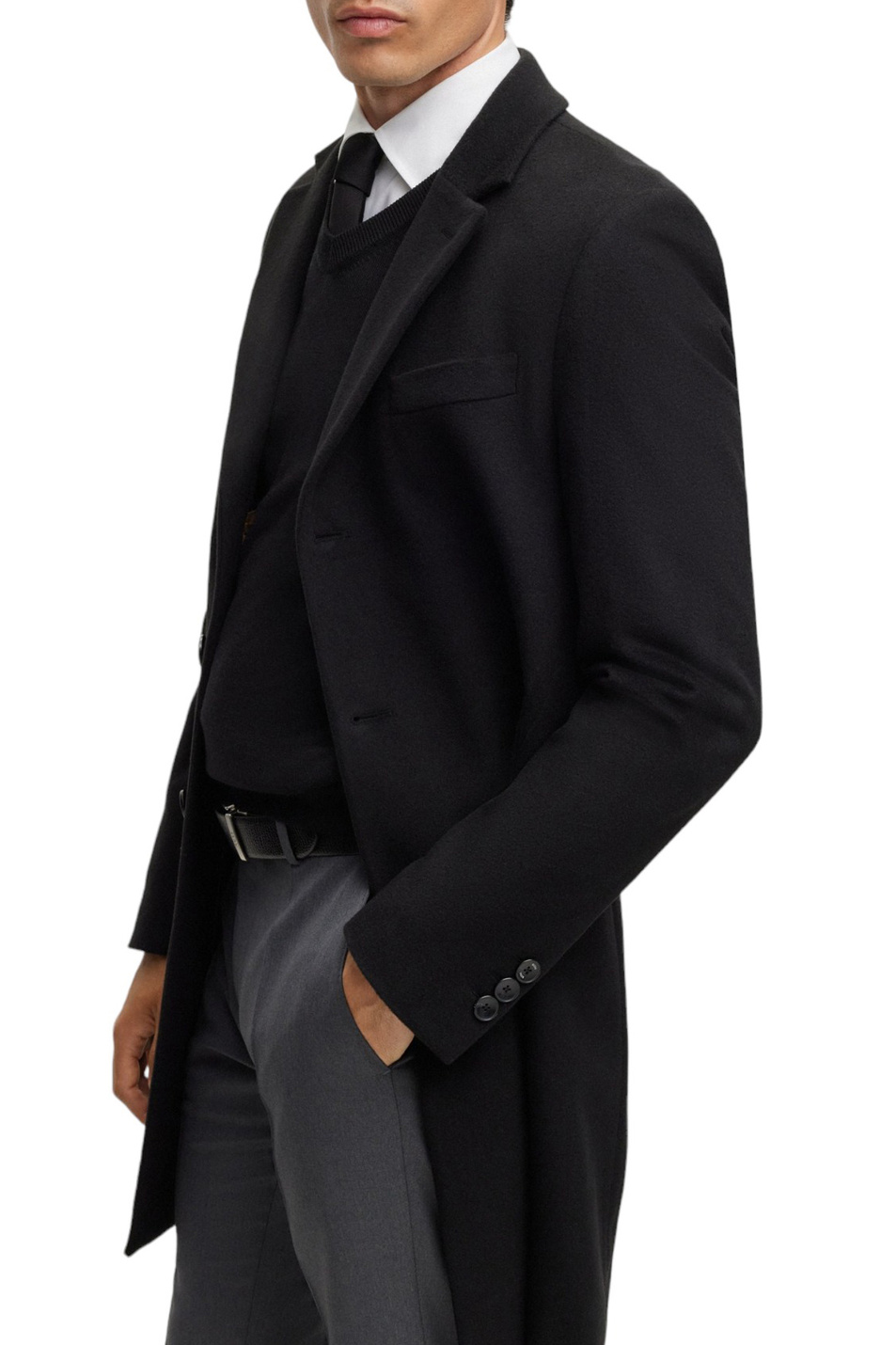 Мужской BOSS Пальто из шерсти с добавлением кашемира (цвет ), артикул 50502327 | Фото 4