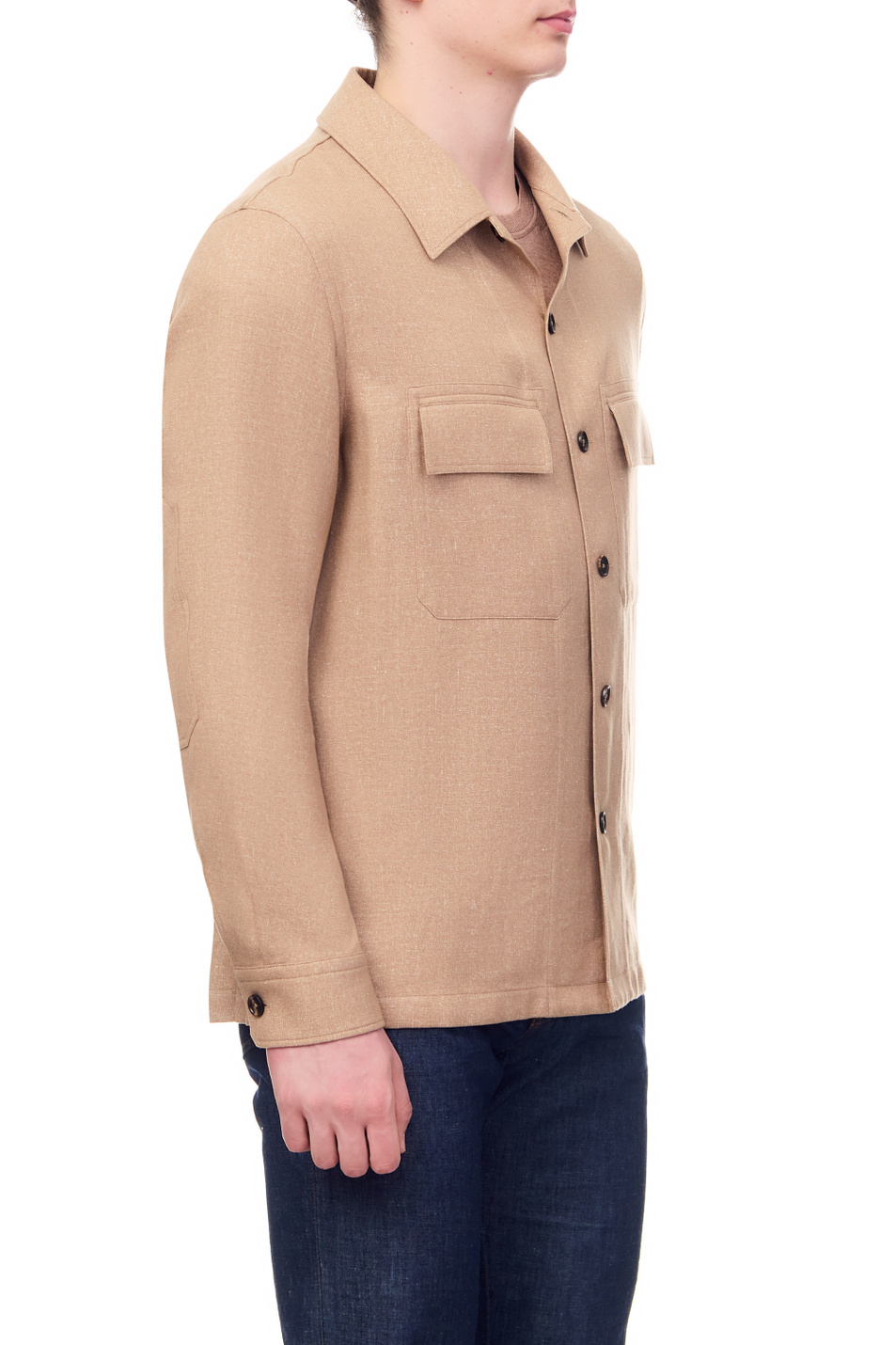 Мужской Zegna Куртка-рубашка из кашемира и льна (цвет ), артикул UBV31A5-SOT6-2G | Фото 3