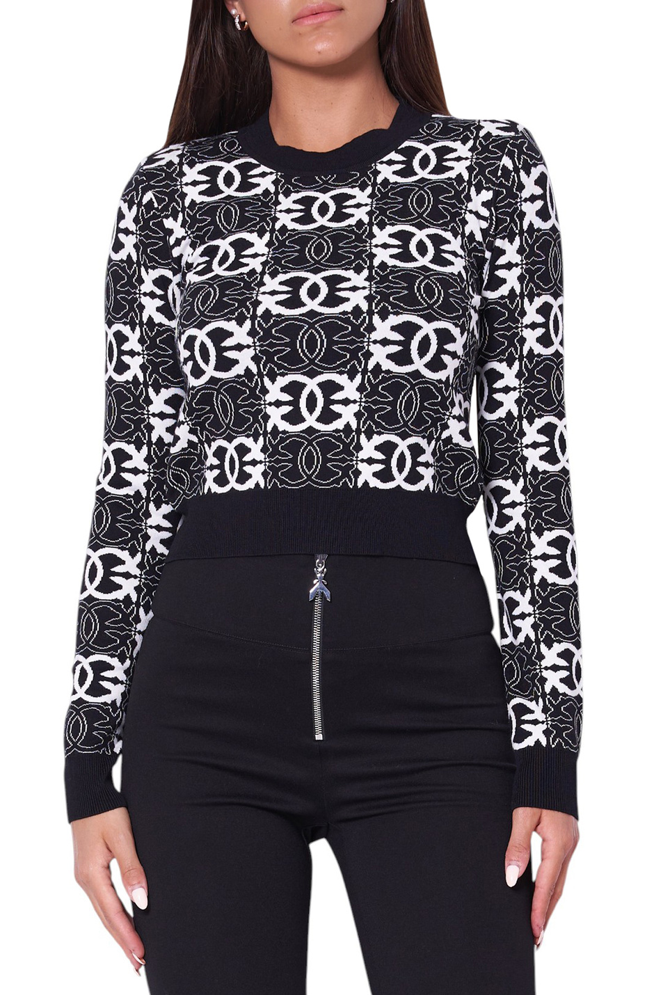 Джемпер GYPSIES с логотипом|Основной цвет:Черный Женский Pinko Джемпер GYPSIES с логотипом (цвет ), артикул 106041A2YD | Фото 4