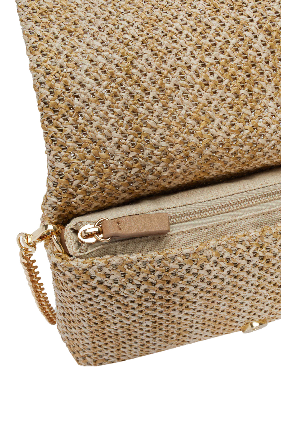 Фактурная сумка из рафии с ремешком-цепочкой|Основной цвет:Бежевый Женский Parfois Фактурная сумка из рафии с ремешком-цепочкой (цвет ), артикул 188255 | Фото 5
