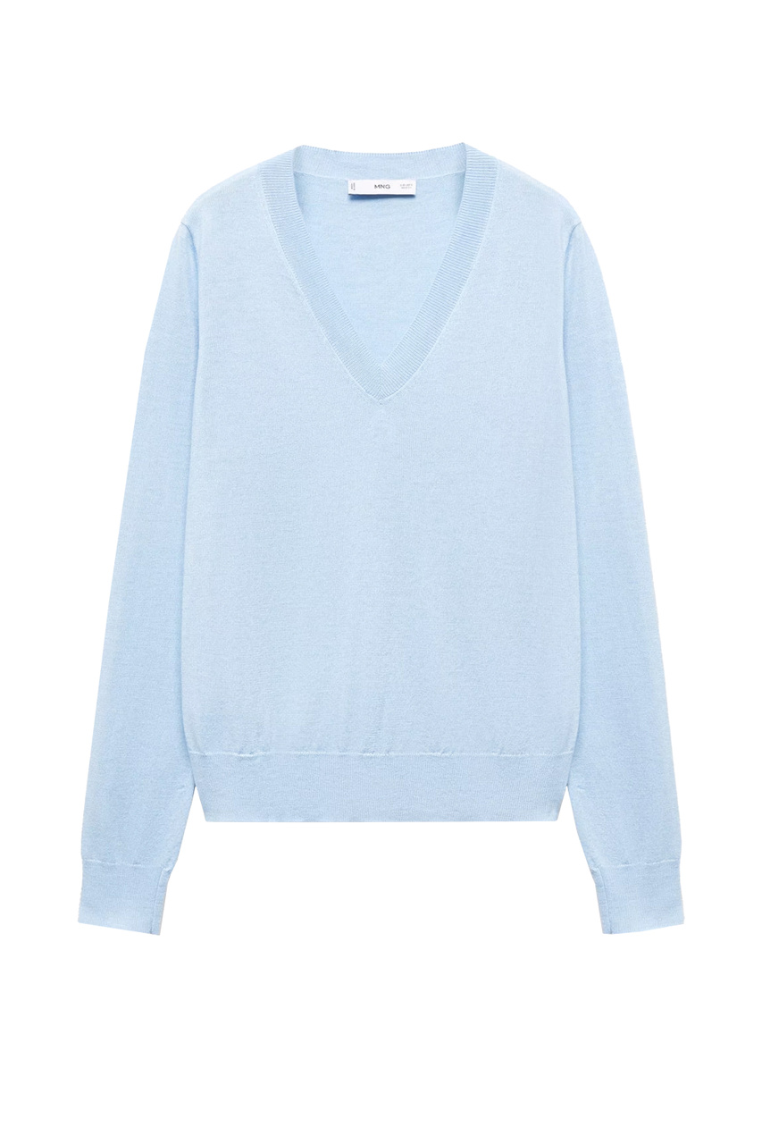 Пуловер LUKAV с V-образным вырезом|Основной цвет:Голубой|Артикул:67084047 | Фото 1