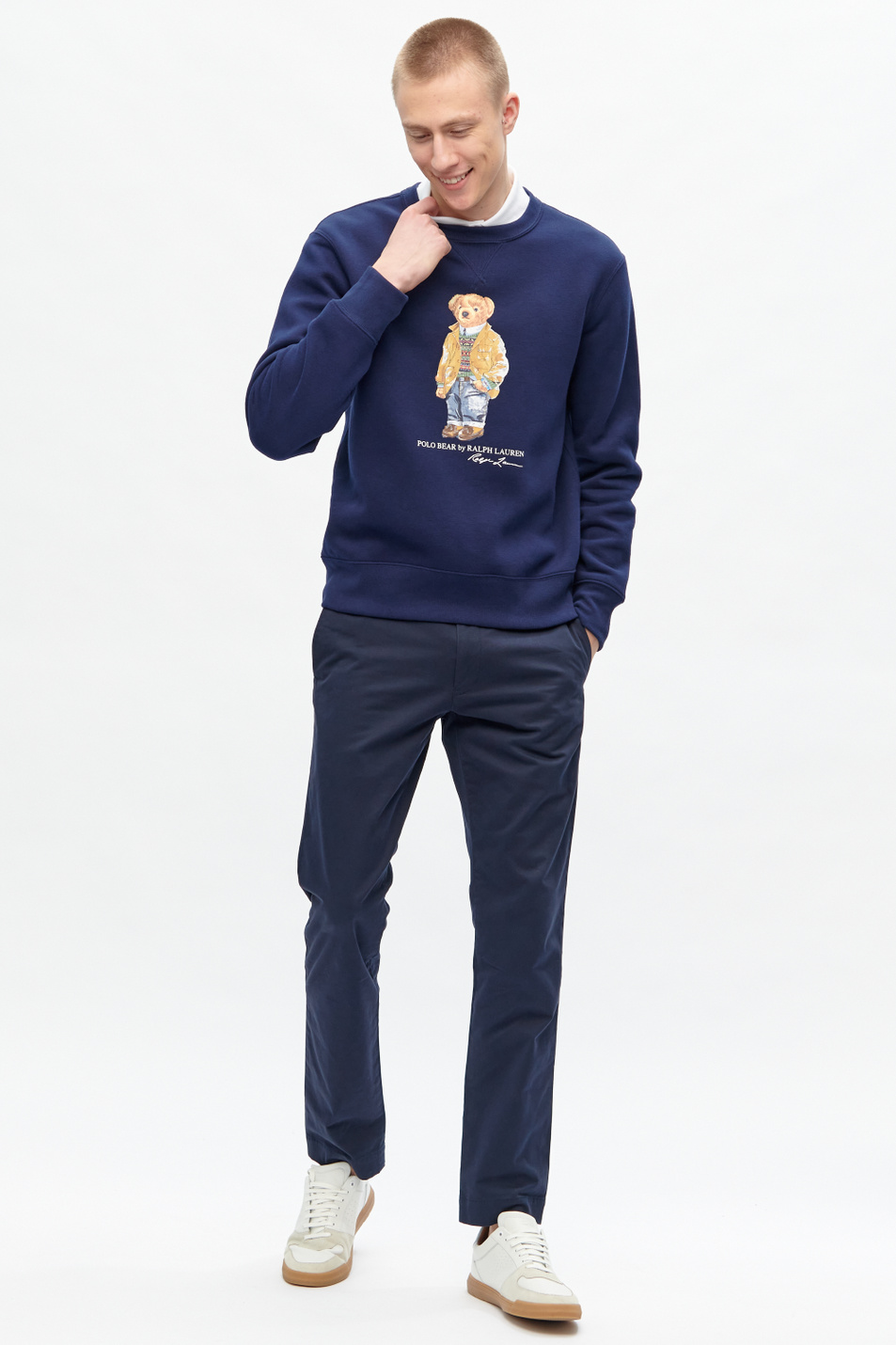 Свитшот из смесового хлопка с принтом Polo Bear|Основной цвет:Синий Мужской Polo Ralph Lauren Свитшот из смесового хлопка с принтом Polo Bear (цвет ), артикул 710829165001 | Фото 2