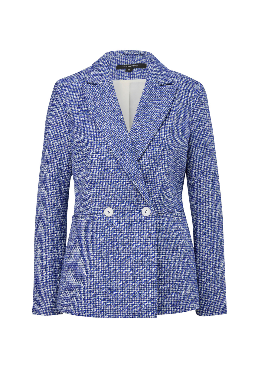 Пиджак двубортный|Основной цвет:Синий|Артикул:2145567 | Фото 1