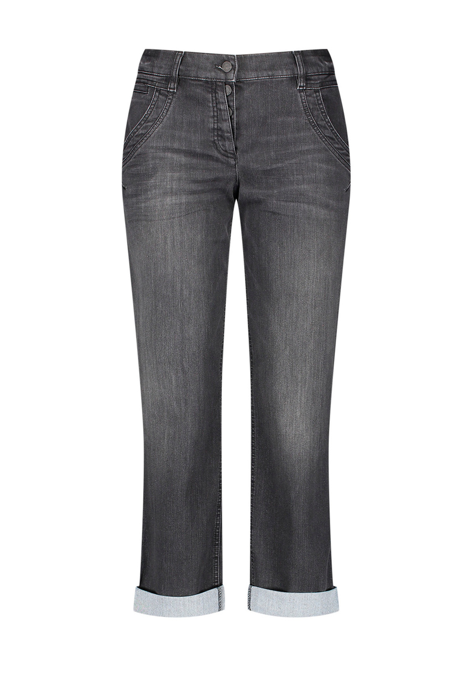 Джинсы с отворотами|Основной цвет:Серый Женский Gerry Weber Джинсы с отворотами (цвет ), артикул 722008-66950-Best4me Rela | Фото 1