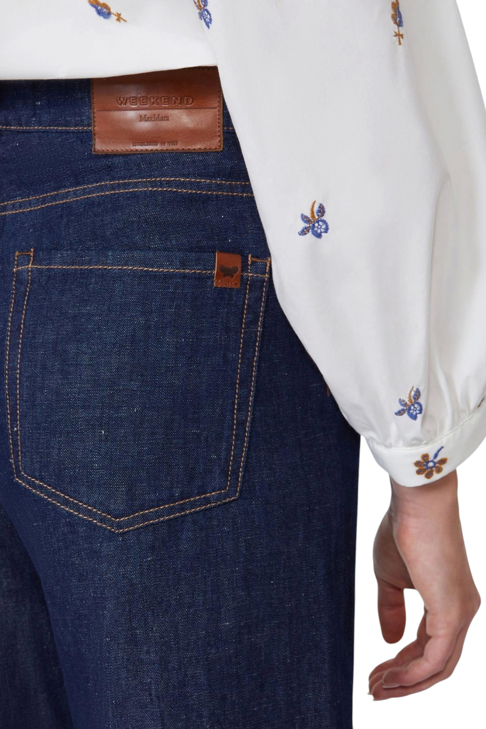 Женский Weekend Max Mara Джинсы LATINO из хлопка и льна (цвет ), артикул 2615181012 | Фото 5