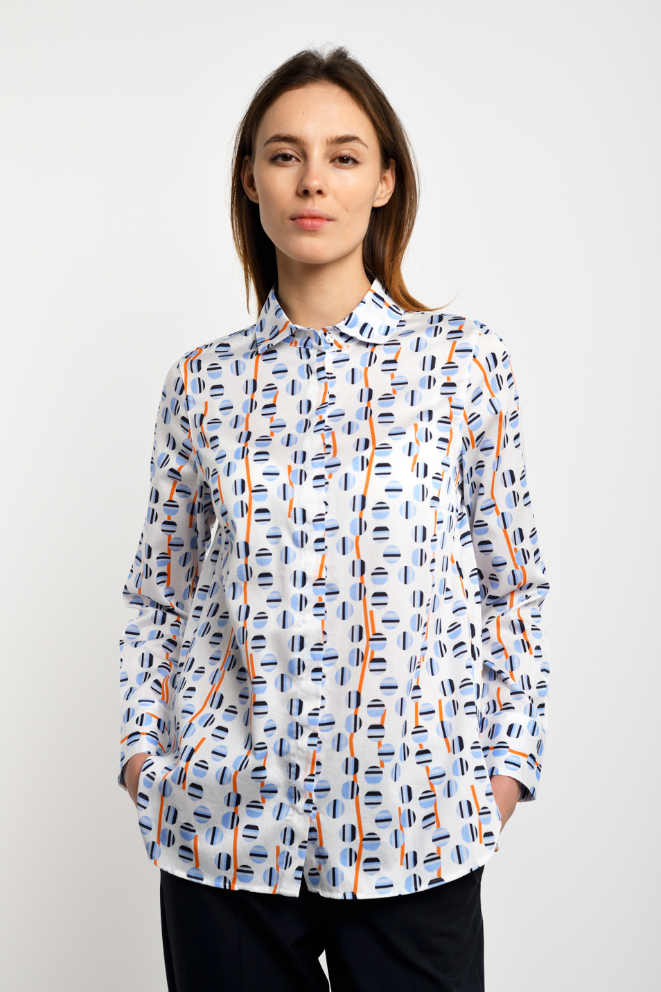 Женский Gerry Weber Рубашка из натурального хлопка с принтом (цвет ), артикул 260017-66604 | Фото 1