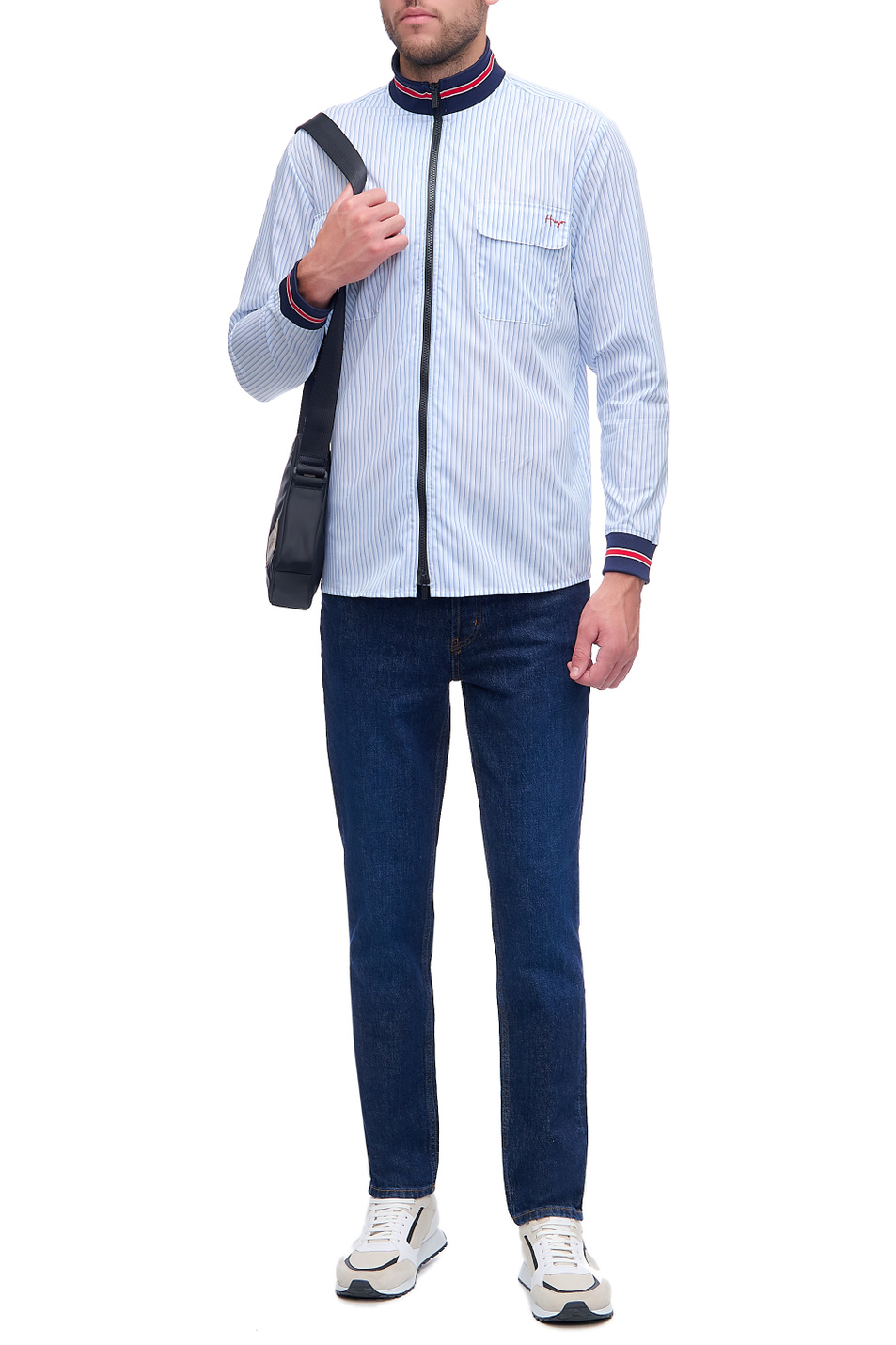 Мужской HUGO Рубашка на молнии с эластичными манжетами и воротником (цвет ), артикул 50459017 | Фото 2